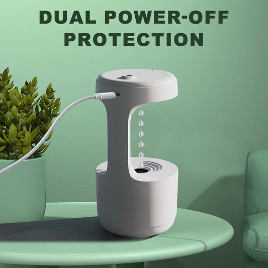 Anti-Gravity Humidifier Desktop Mute 800ml Capacity USB Charging Water Droplet Humidifier With LED Display For Bedroom Office
